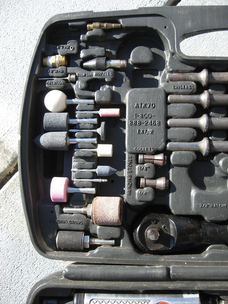 DeVilbiss DAPC Pneumatic Tool Kit ATK70, Impact, Grinder, Ratchet, Chisel,Duster