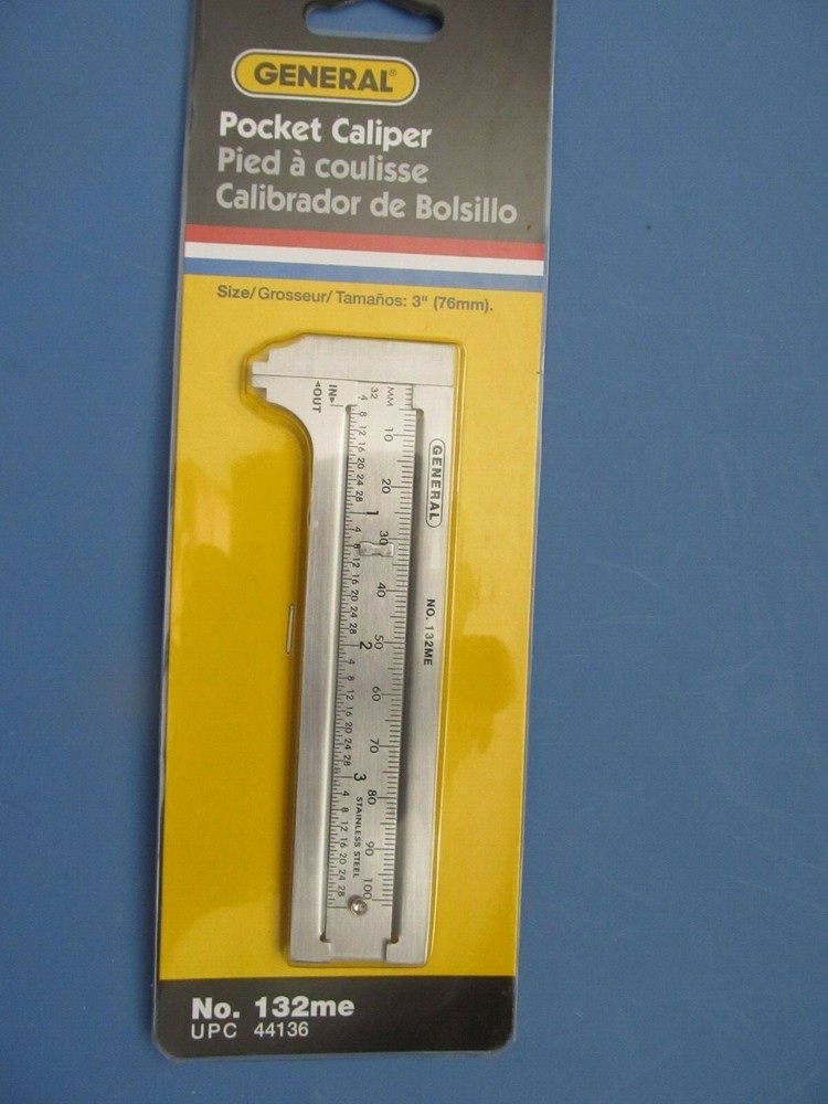 General Tools Pocket Calipers #132ME 3" NEW