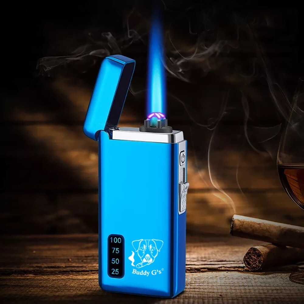 Dual Burner Butane Jet Torch Cigar Lighter With Electronic ARC Cigarette Lighter