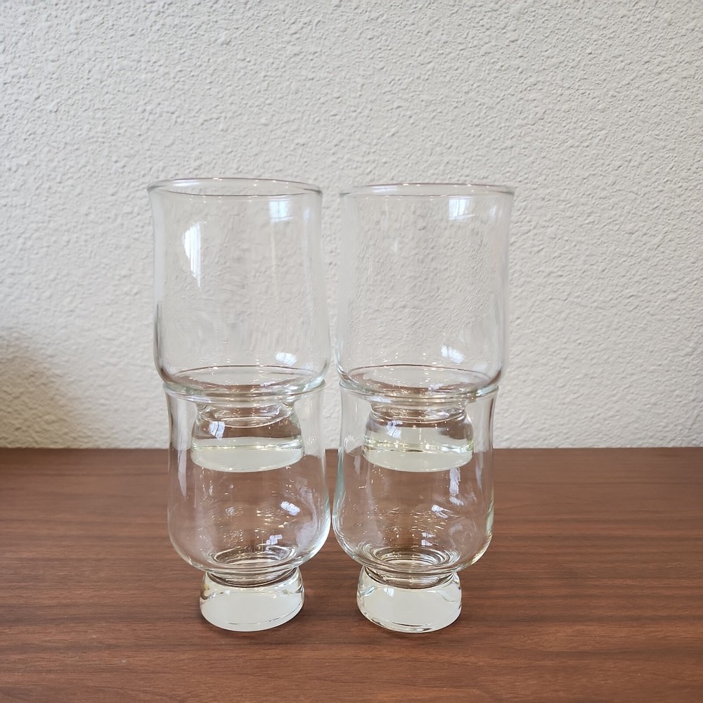 Aurora by Tuscany Crystal Solid Base drinkware Stackable 12 oz Glasses MCM