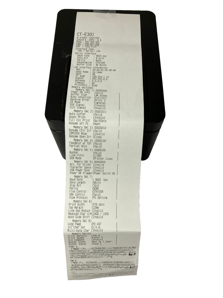 CITIZEN SYSTEMS CT-E301 DOCUMENT DUAL TONE POS THERMAL PRINTER Grade B