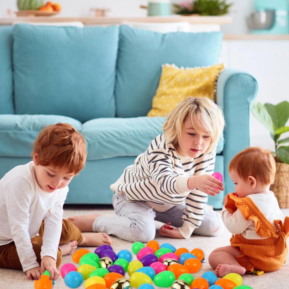 300 Pcs Easter Eggs,2.35" Assorted Bright Colors Plastic Easter Eggs for East...
