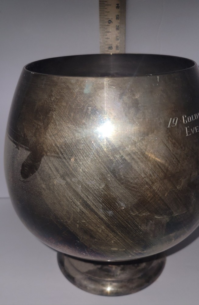 Vintage Tarnished Silver Trophy Cup