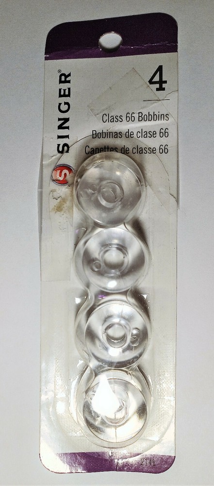 SINGER CLASS 66 - BOBBINS CLEAR PLASTIC - 4/PKG