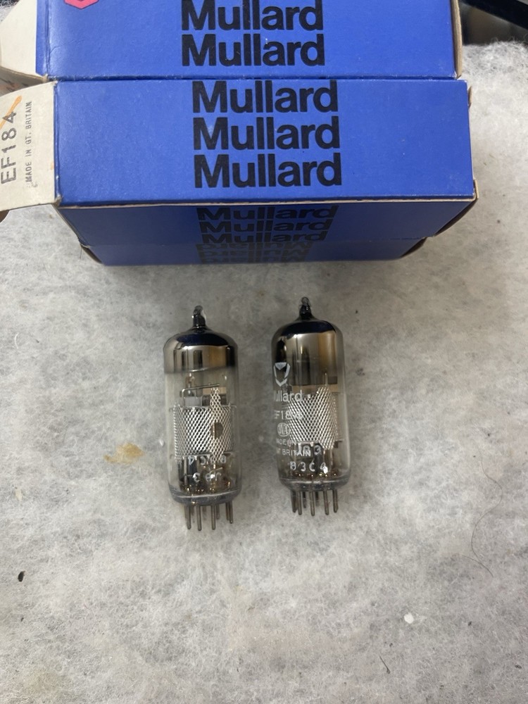 Mullard EF184 Mesh Plate O Getter NOS Matched Pair