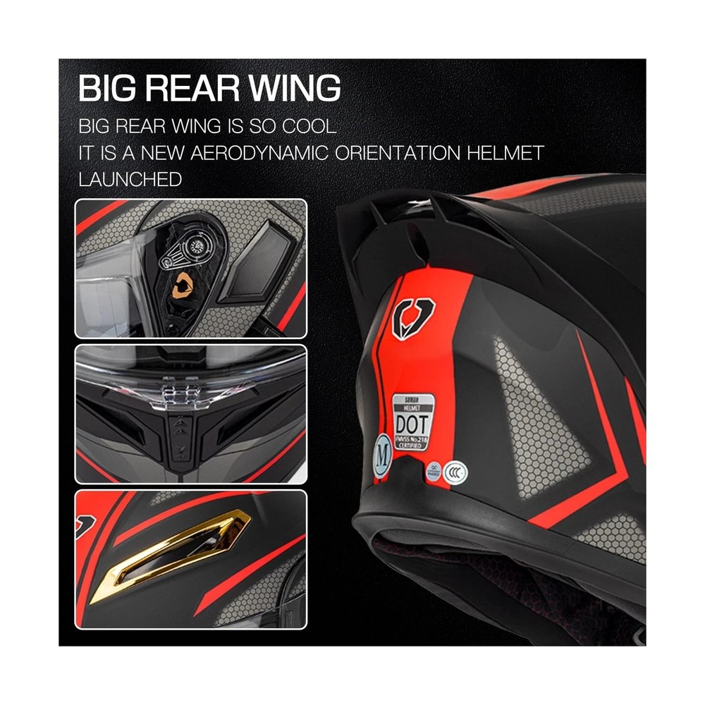 Bluetooth Modular Motorcycle Helmet DOT Certified Flip Up Full Face Integrate...
