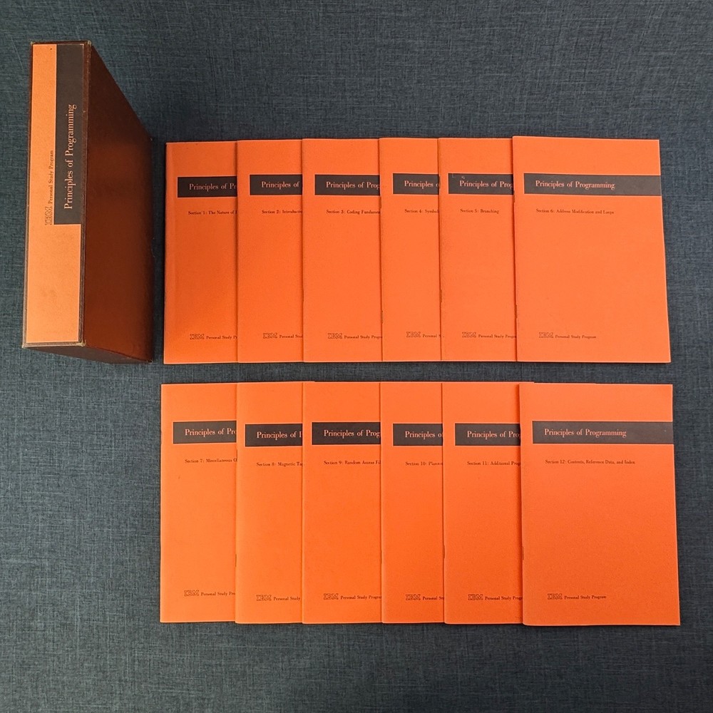 1961 IBM Principles of Programming 12 Book Set Personal Study Program Vintage