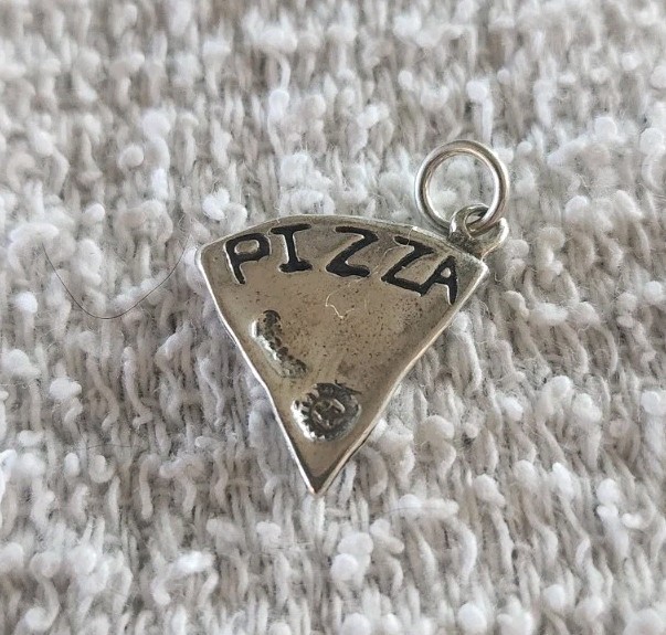 925 Sterling Silver Pizza Slice Charm
