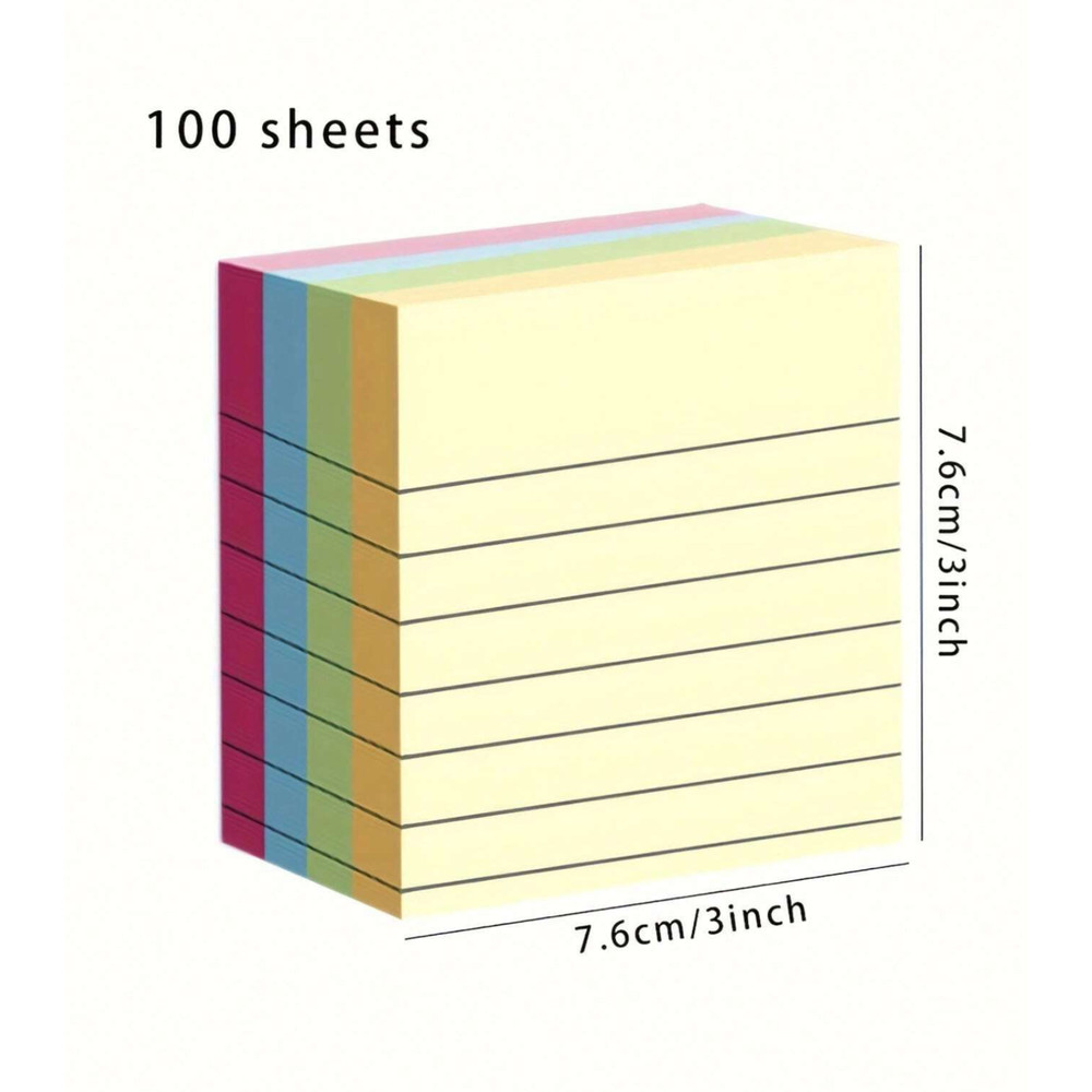 100 Sheets Sticky Note Pad Paper Office School Home Writing Notes Stationery