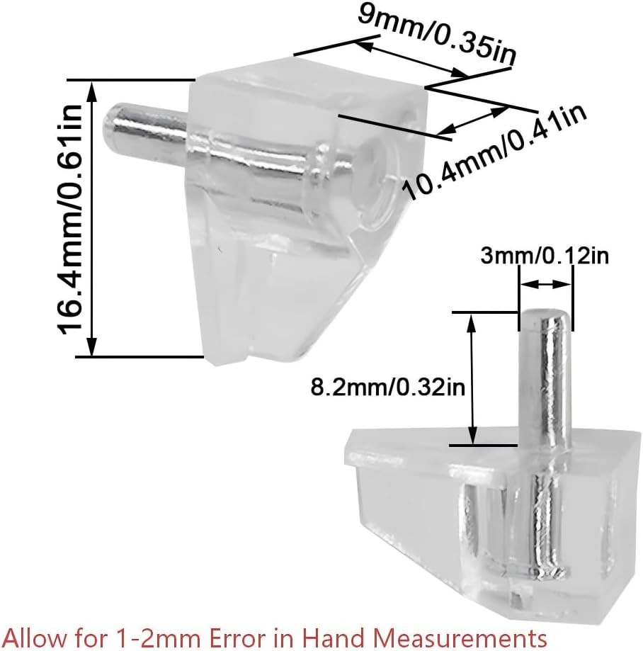 3 mm Shelf Support Peg Clear Plastic Cabinet Shelf Support Pins Shelf Holder Rep
