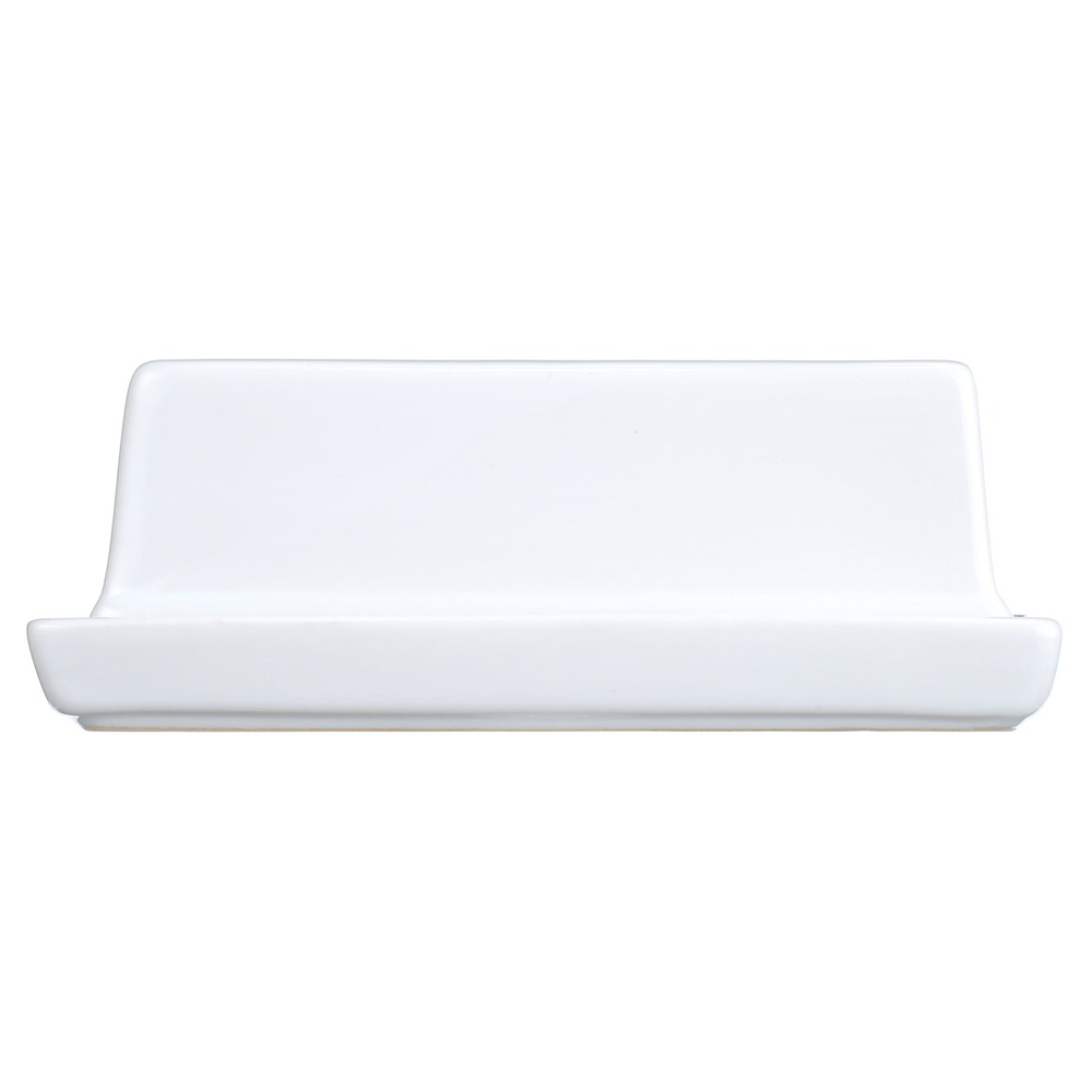 Glazed Stoneware Butter Dish, White
