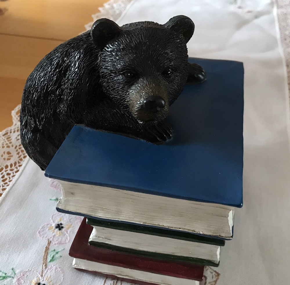 Black Bears On Book Stacks Bookends.