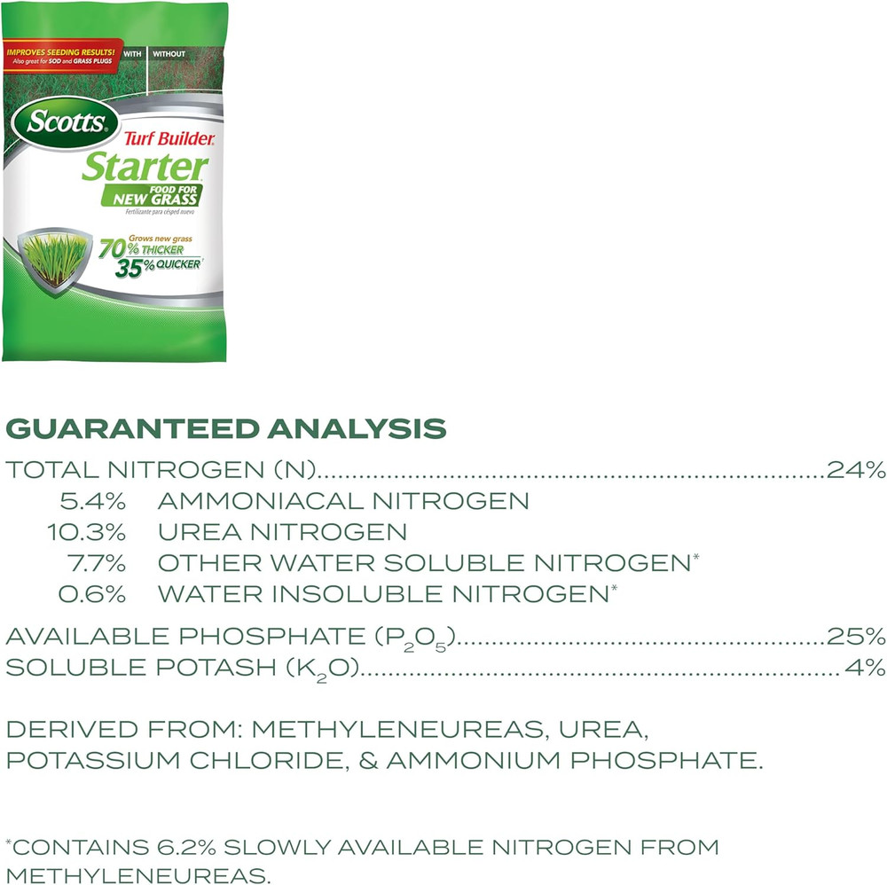 Turf Builder Starter Fertilizer for New Grass, Use When Planting Seed, 5,000 Sq.