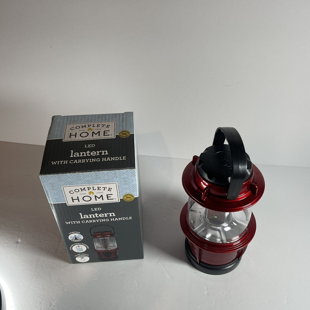 Complete Home LED Lantern Light with Carrying Handle Red Adjustable Brightness