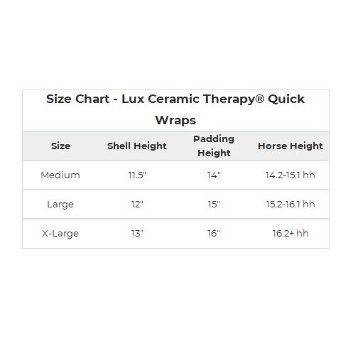 LUX Ceramic Therapy Quick Wraps | Provides Suspensory Support | Various Sizes