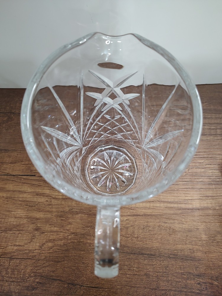 Cut Glass pitcher by Cristal d'Arques Textured Handle