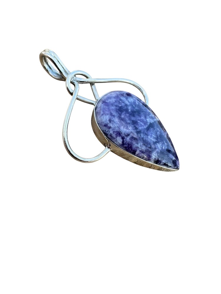 Lepidolite Solid 925 Sterling Silver Pendant