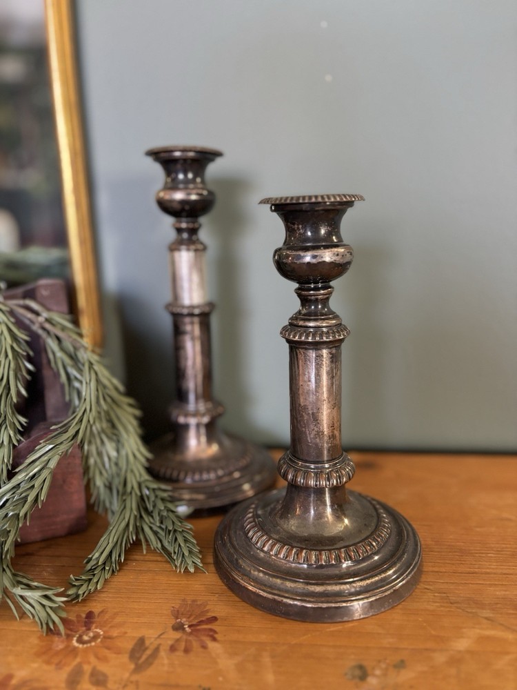 19 Century Sheffield Silver Plate Telescoping Candlesticks