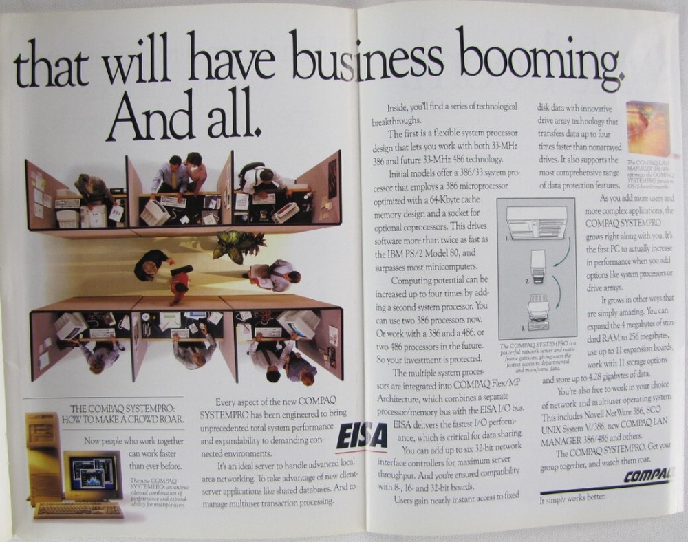 Vintage 1990 COMPAQ DESKPRO 486/25 Computer Brochure