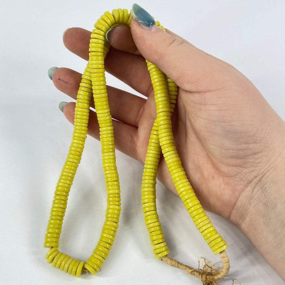 Bohemian Button Yellow Trade Beads