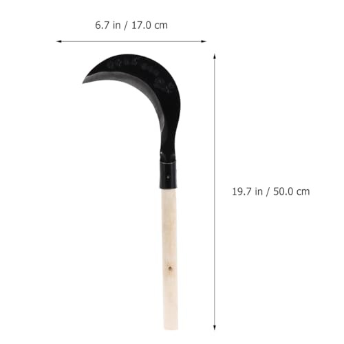 Long-Handled Grass Sickle Hand Tool with Comfortable Grip for Weeding and