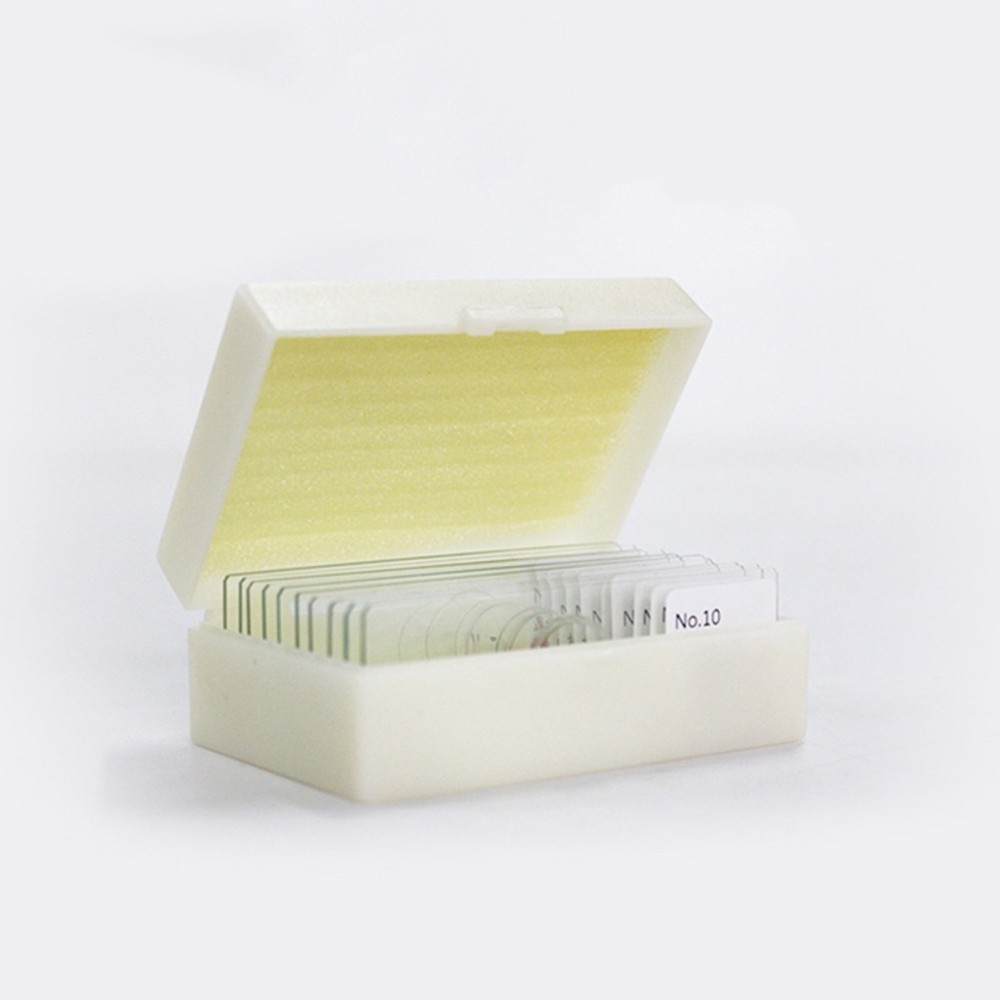 10 PCS/Set Specimen Slides for Microscope and Coverslips Concave
