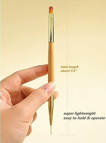 3 pcs nail drawing brushes dual end acrylic round flat liner tools