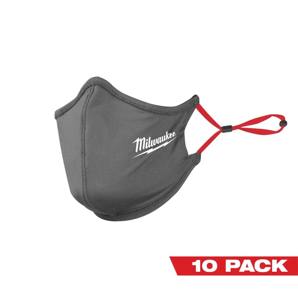 Milwaukee 10Pk Gray 2-Layer Face Mask