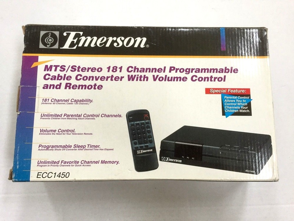 EMERSON MTS/Stereo 181 Channel Programmable Cable Converter w/Volume & Remote