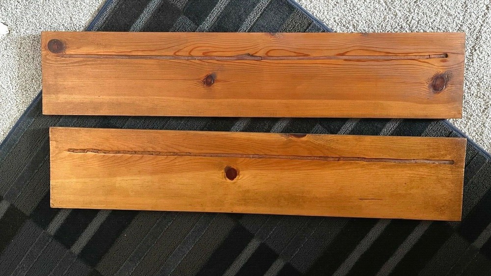 Solid Pine 2 Shelf Custom Case Circa 1980 Hang on Wall Display China, Photos...