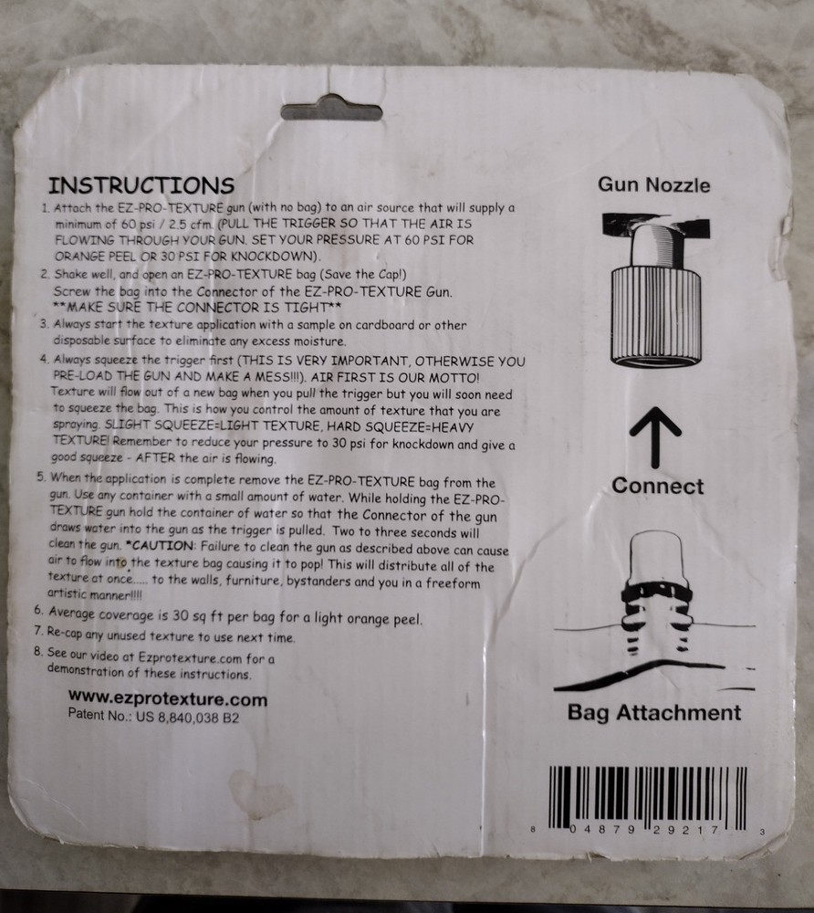EZ-Pro Texture Drywall Pattern Spray Gun Orange Peel Knockdown Tool