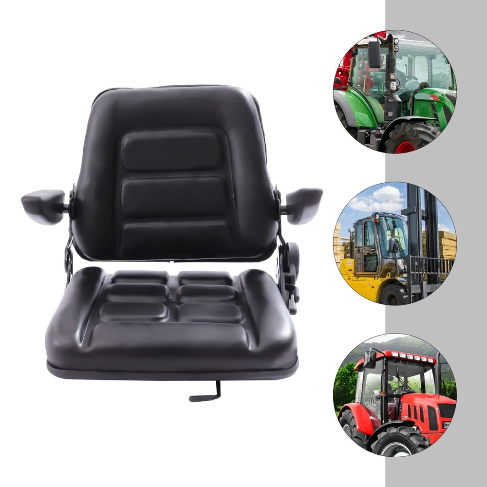 Forklift Seat With Armrest Foldable Tractor Seat With Adjustable Back Angle