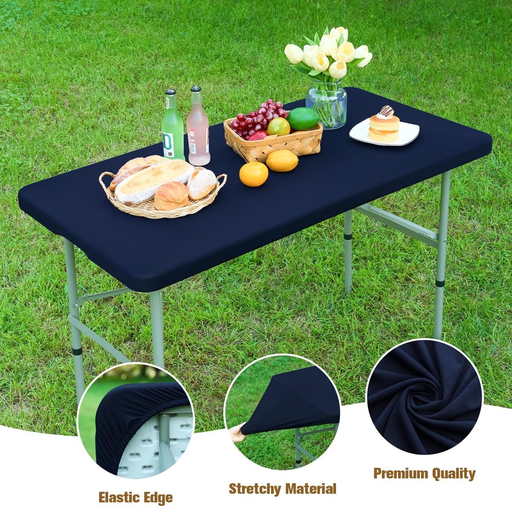 Fitted Rectangle Tablecloth 42 X 72 Inch Elastic Table Cloth Stretch Spandex Tab