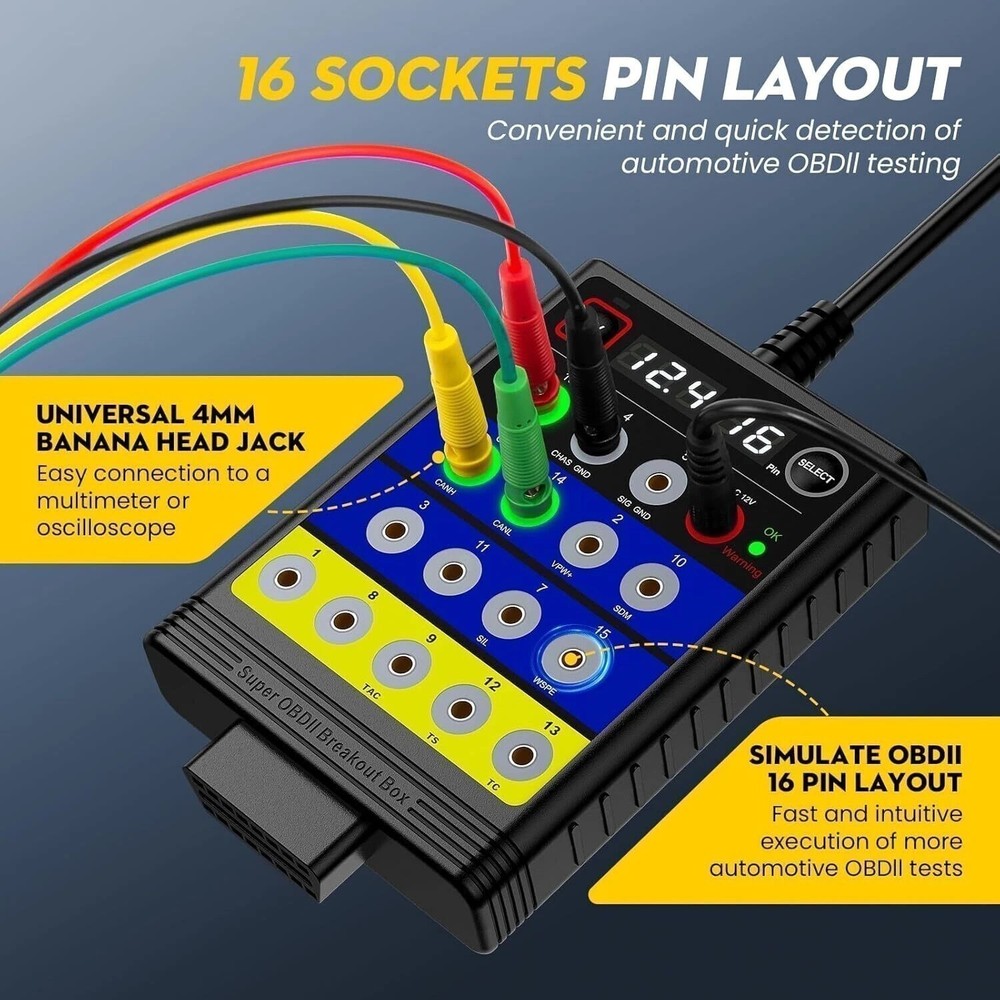OBD2 Breakout Box TPMS Sensor Programming Power Supply CODING 14V Voltage