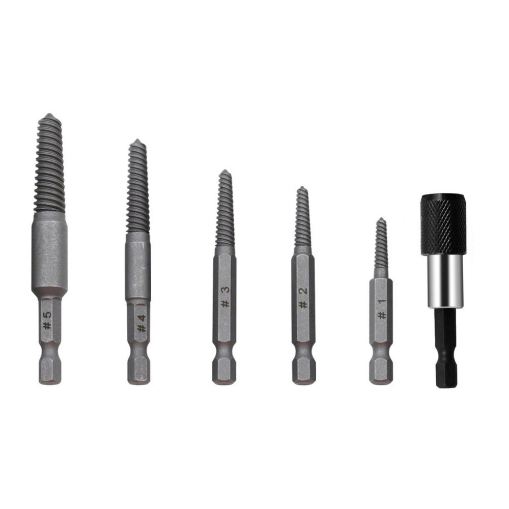 6* Stud Screw Extractor Remover Kit includes 5 different-sized headless screws