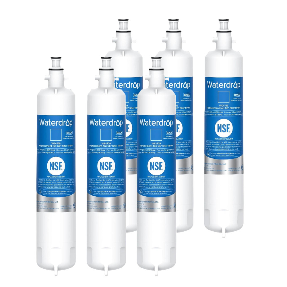 Waterdrop Refrigerator Water Filter Replacement for GE®  RPWF(NOT RPWFE),6 Pack