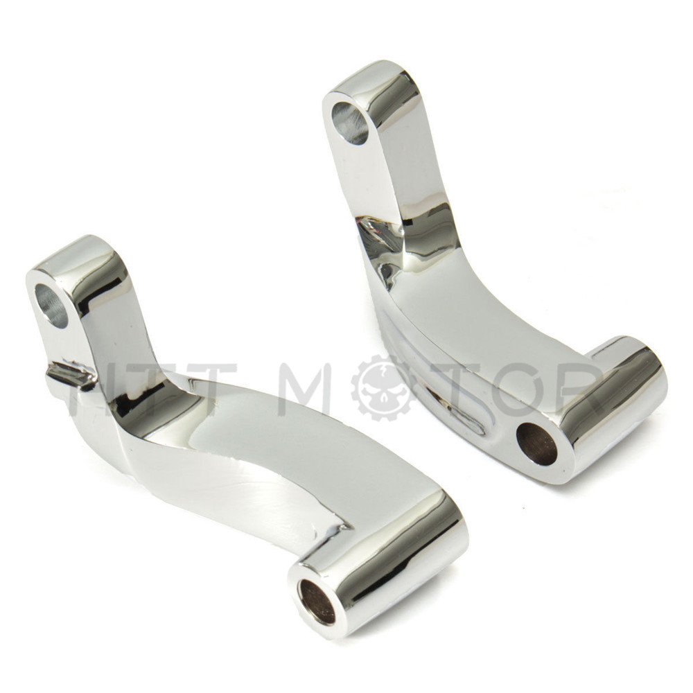 Chrome Mirror Relocation Extension Adapter Kit for Harley Davidson Motorcycles