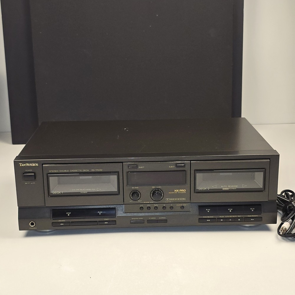 TECHNICS RS-TR232 HX PRO Stereo Double Cassette Deck Player TESTED READ
