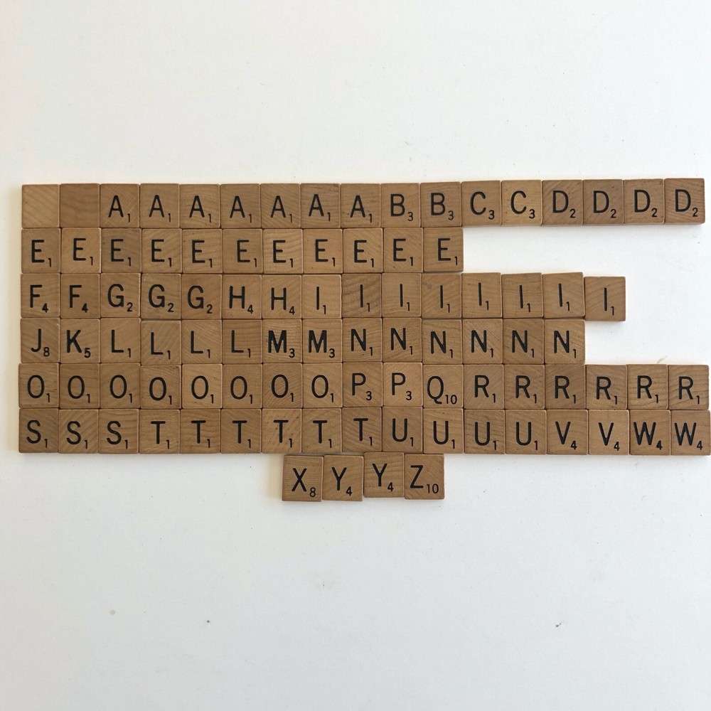 Scrabble Game 1982 Edition REPLACEMENT .75" Wood Tiles & Accessories