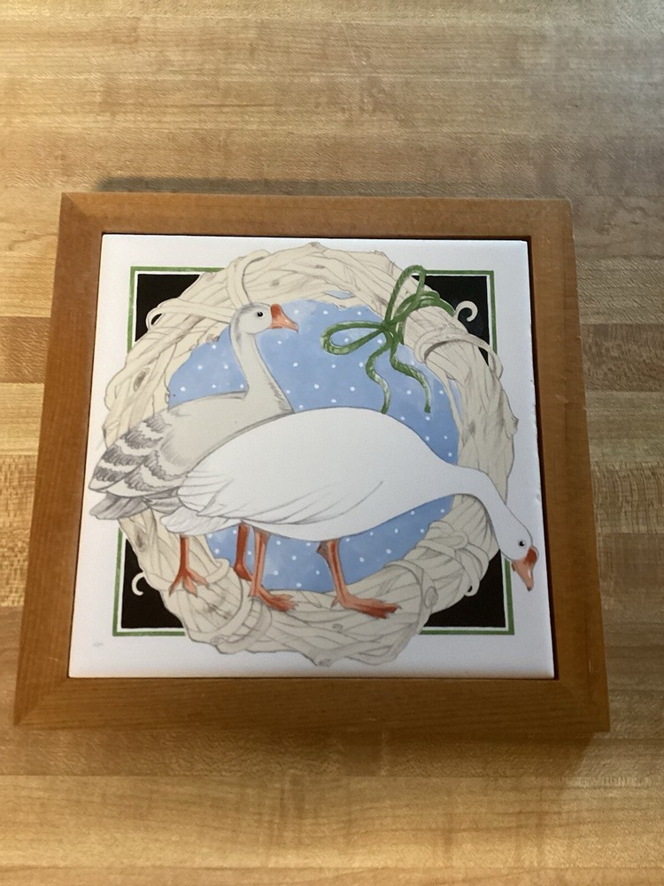 Vintage Geese Tile Framed (7”x7”)