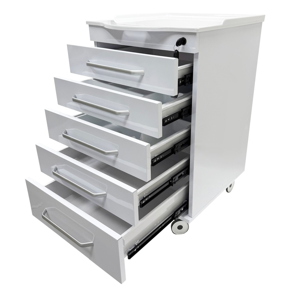 5-Layer Mobile Lab Storage Cabinet Bedside Table for Office Organization Utility