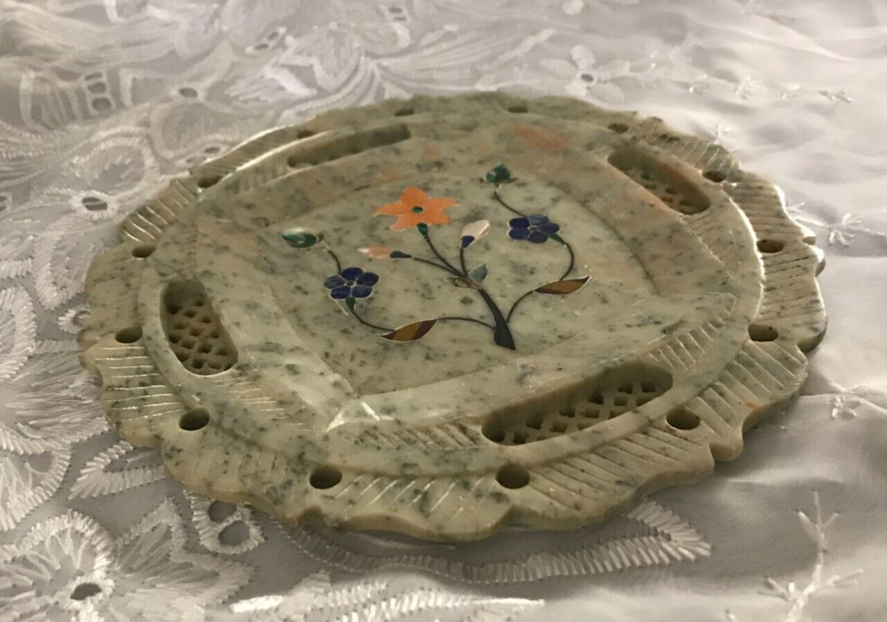 Soapstone Inlay Offering Plate India