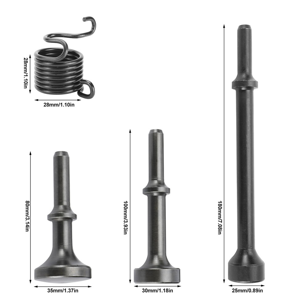4Pcs Smoothing Pneumatic Air Hammer Pneumatic Chisel Bits Tools Kit with Spring