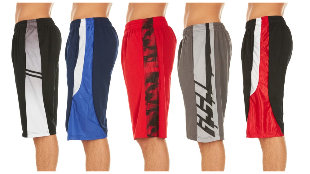 5 Pack: Assorted Men's Active Athletic Performance Shorts (S-5XL)