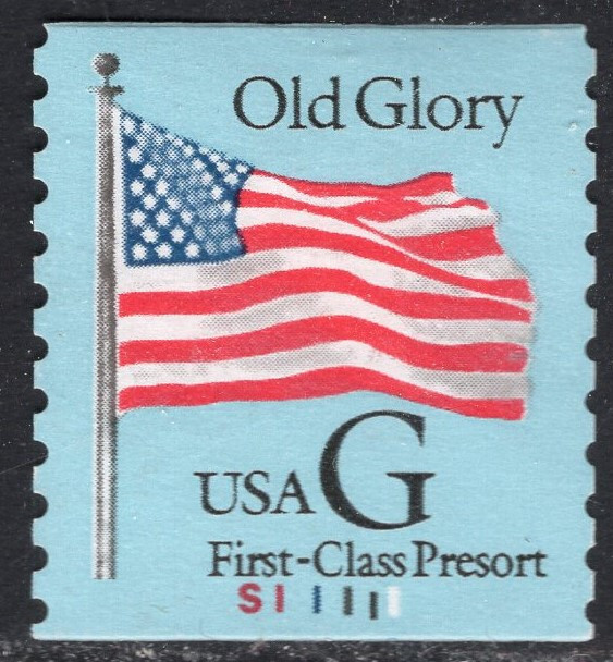 #2888 (25¢) G Flag, pre-sort first class - Plate #S11111 - Used