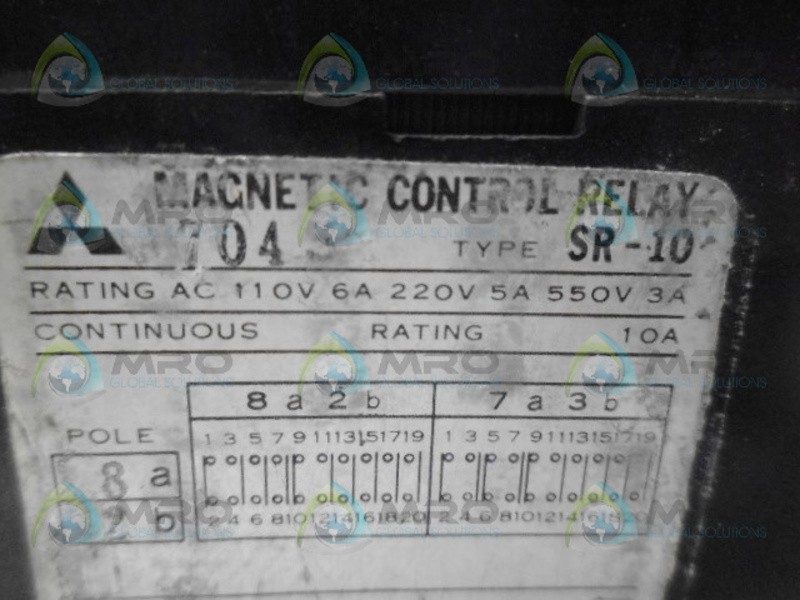 MITSUBISHI SR-10 CONTROL RELAY 100V UNMP