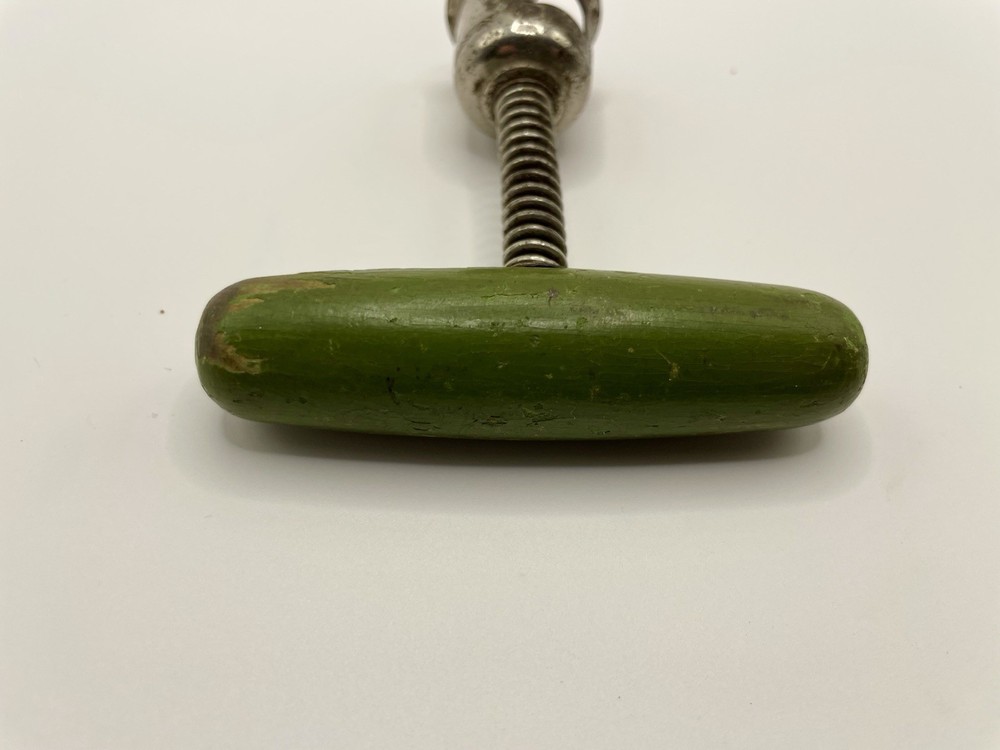 Antique 1908 Made in Germany Cap Lifter Spring Loaded Corkscrew Green Handle