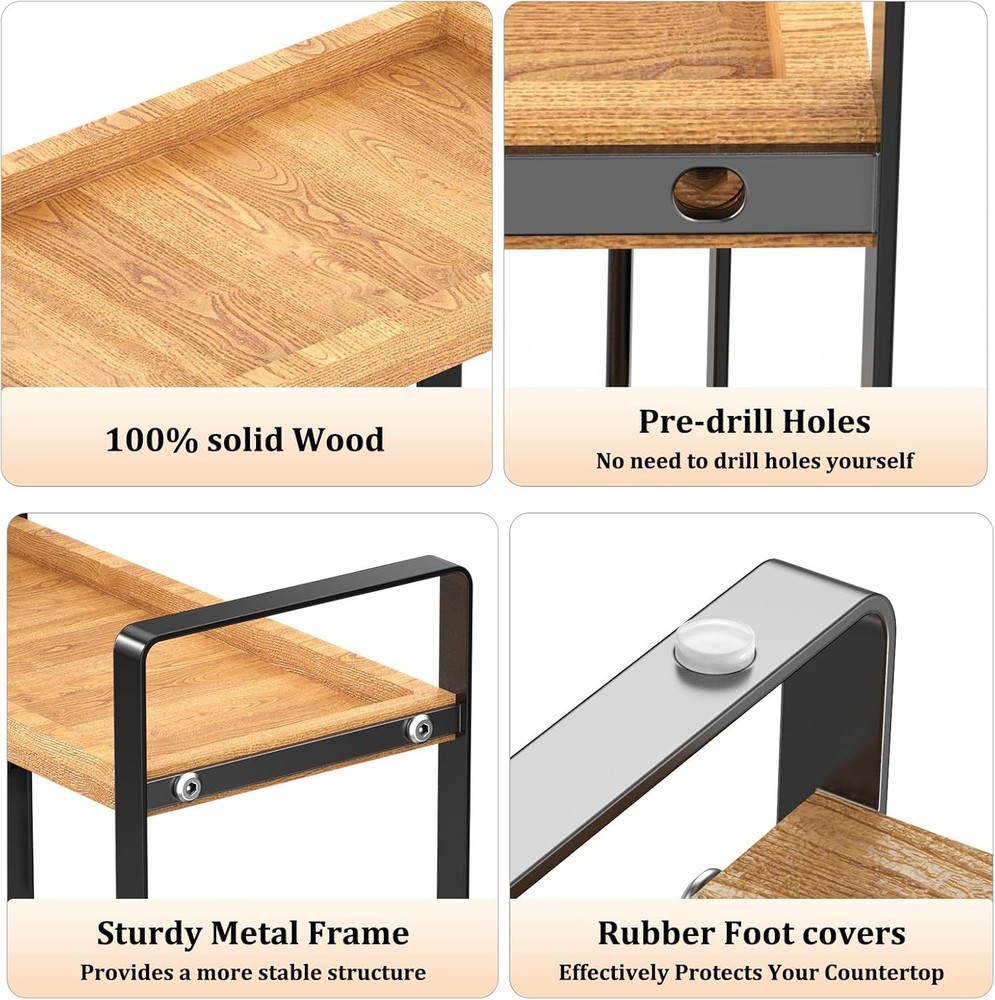 Coffee Station Organizer for Counter,Condiment Storage Caddy for Kitchen,2 Ti...