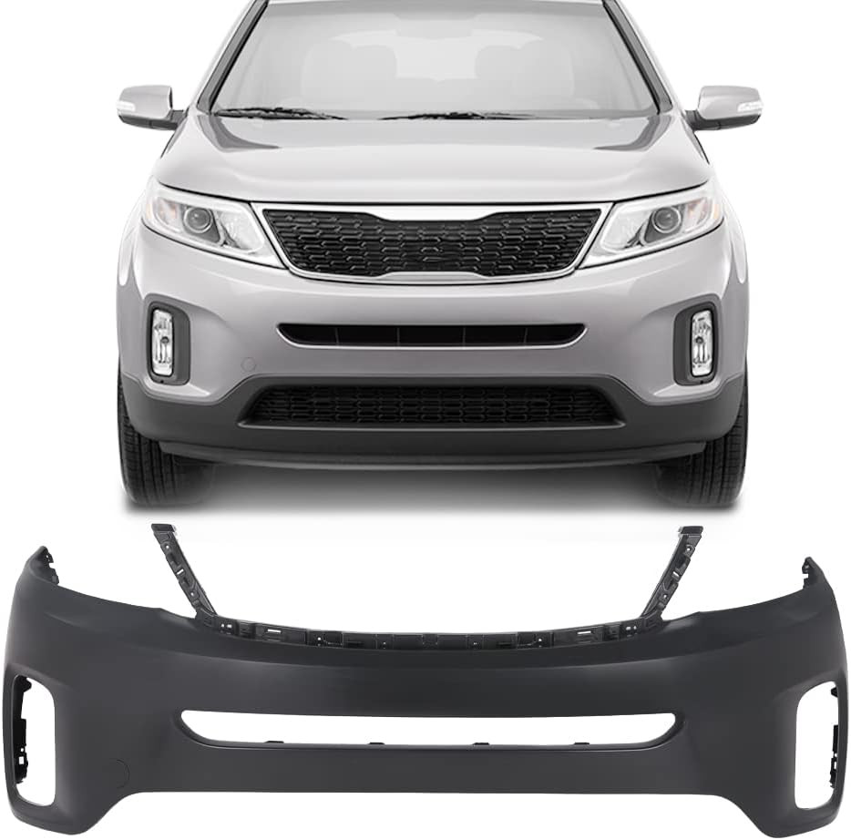 Primered Front Upper Bumper Cover, Compatible with Kia Sorento 2014 2015 Replace