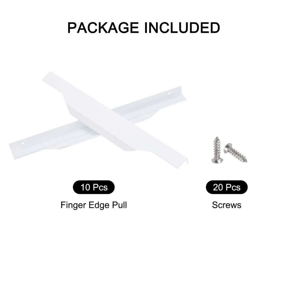 10 Pack Finger Edge Pull Cabinet Pulls Finger Pulls 256mm Hole Diameter White